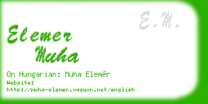 elemer muha business card
